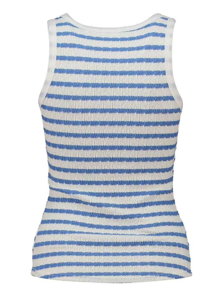 Top Damen Crinkle SL C TP Be44a blue stripe