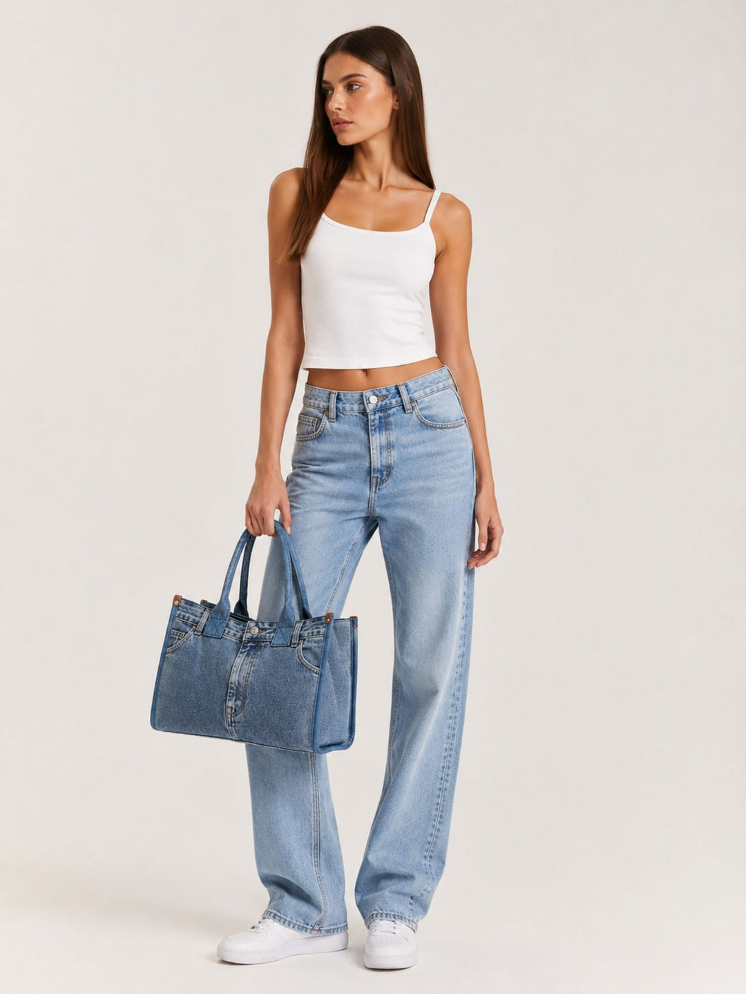 Jeans-Shopper Tasche – Trendige Handtasche im Denim-Look