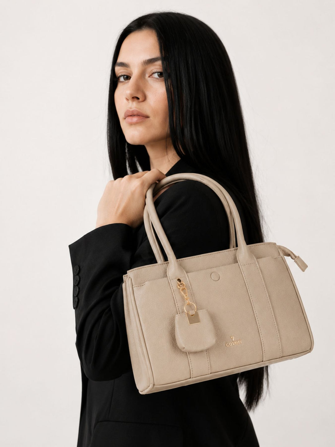 Handtasche Bowling Bag Hänkel und Trageriemen