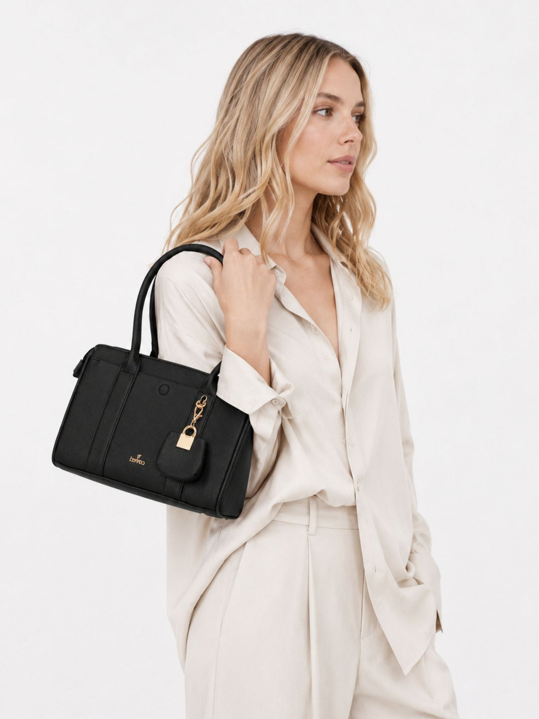 Handtasche Bowling Bag Hänkel und Trageriemen