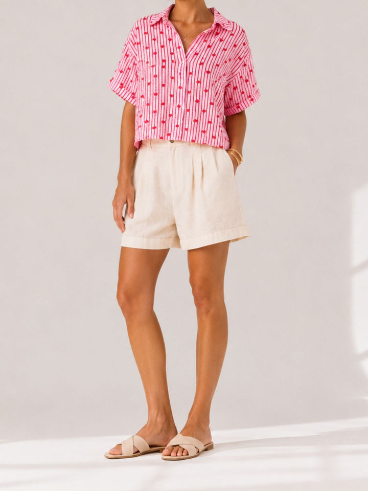 Kurzbluse Damen SS C BL No44ra