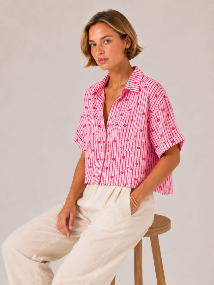 Kurzbluse Damen SS C BL No44ra