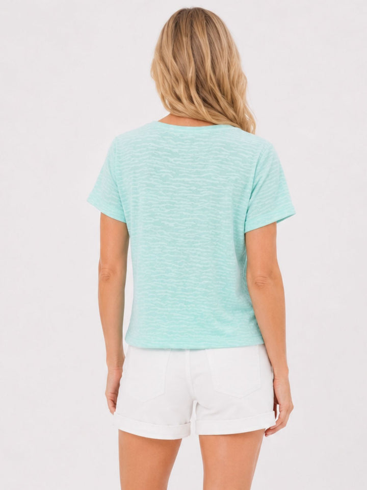 T-Shirt Damen Boxy-Schnitt Strukturmaterial