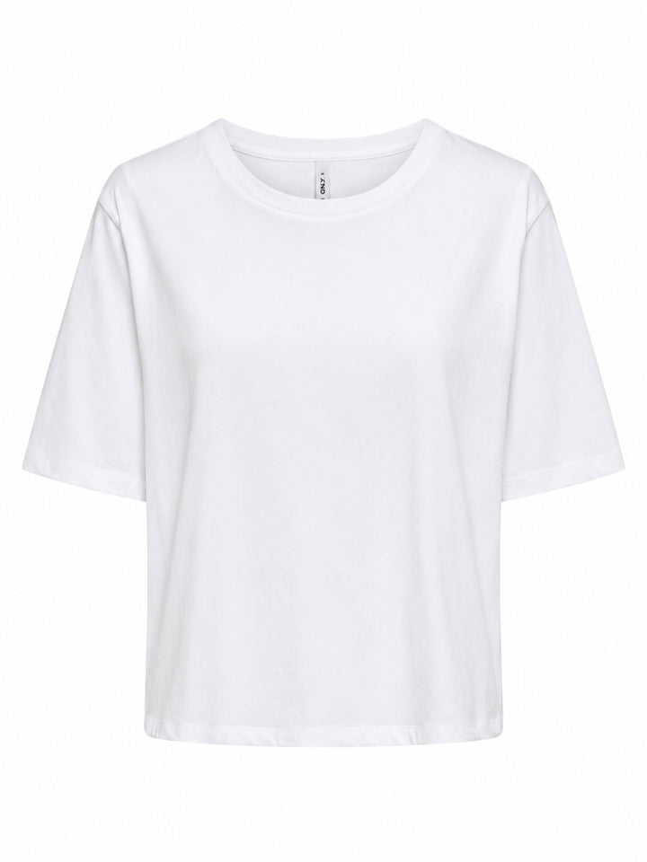 ONLBAMBOO S/S O-NECK TOP CC JRS Cloud Dancer
