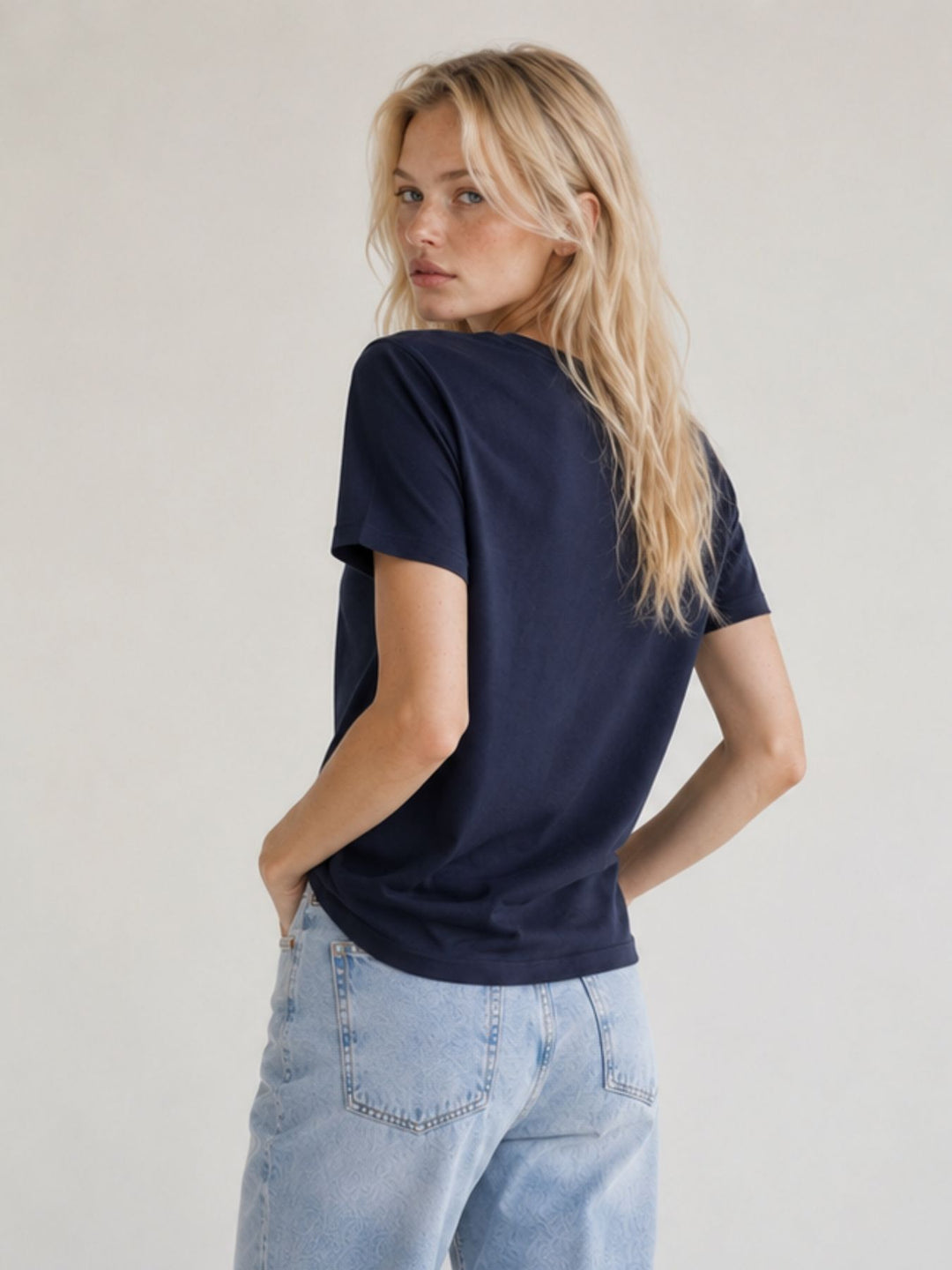 ONLBAMBOO S/S O-NECK TOP CC JRS Night Sky