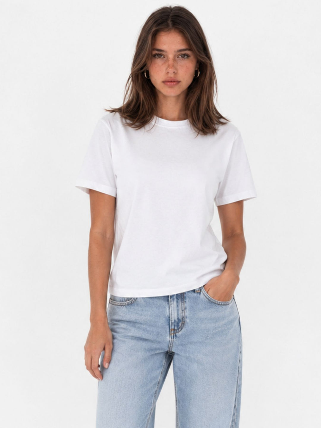 ONLBAMBOO S/S O-NECK TOP CC JRS Cloud Dancer