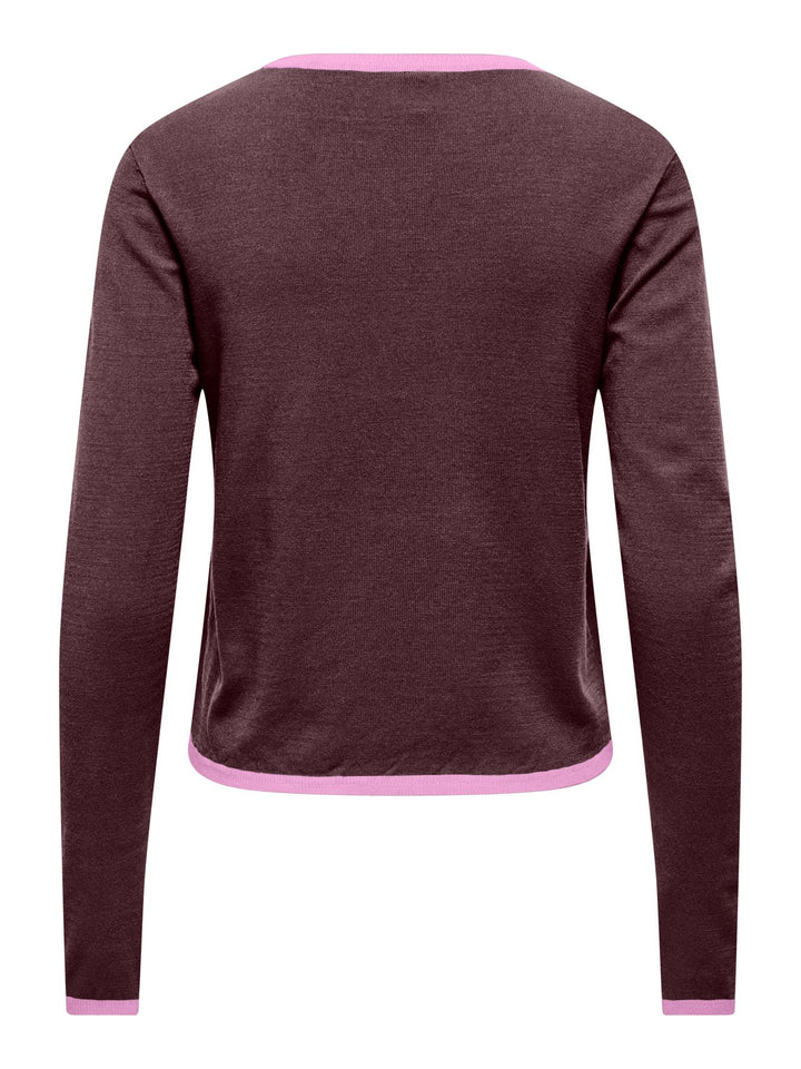 ONLCONTA LS DETAIL O-NECK CC KNT Phalaenopsis/Fudge