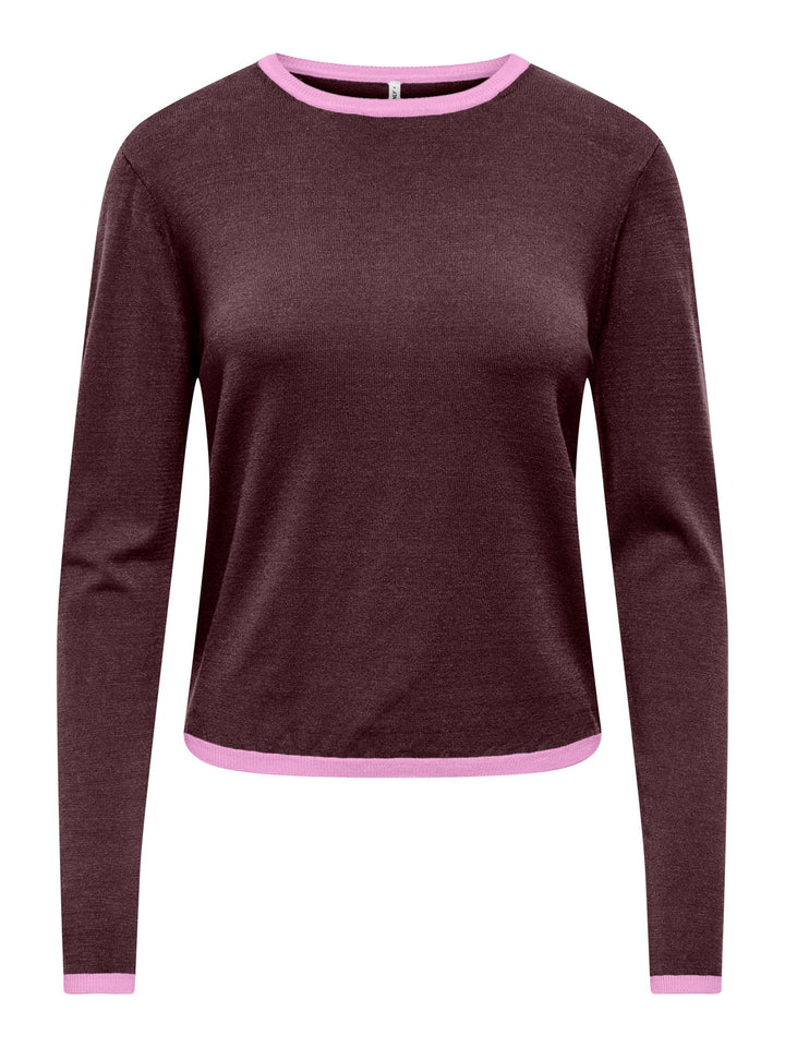 ONLCONTA LS DETAIL O-NECK CC KNT Phalaenopsis/Fudge