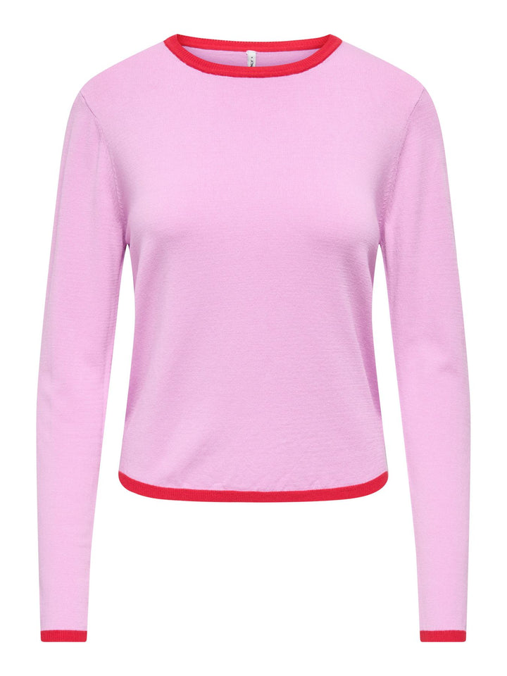 ONLCONTA LS DETAIL O-NECK CC KNT True Red/Phalaenopsis