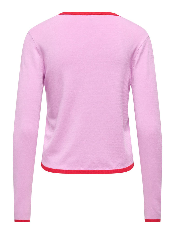 ONLCONTA LS DETAIL O-NECK CC KNT True Red/Phalaenopsis