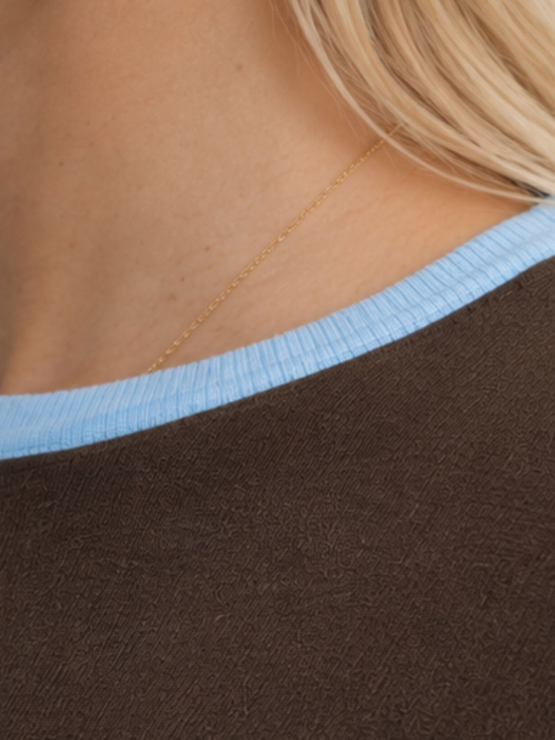 ONLCONTA LS DETAIL O-NECK CC KNT Cashmere Blue/Bracken