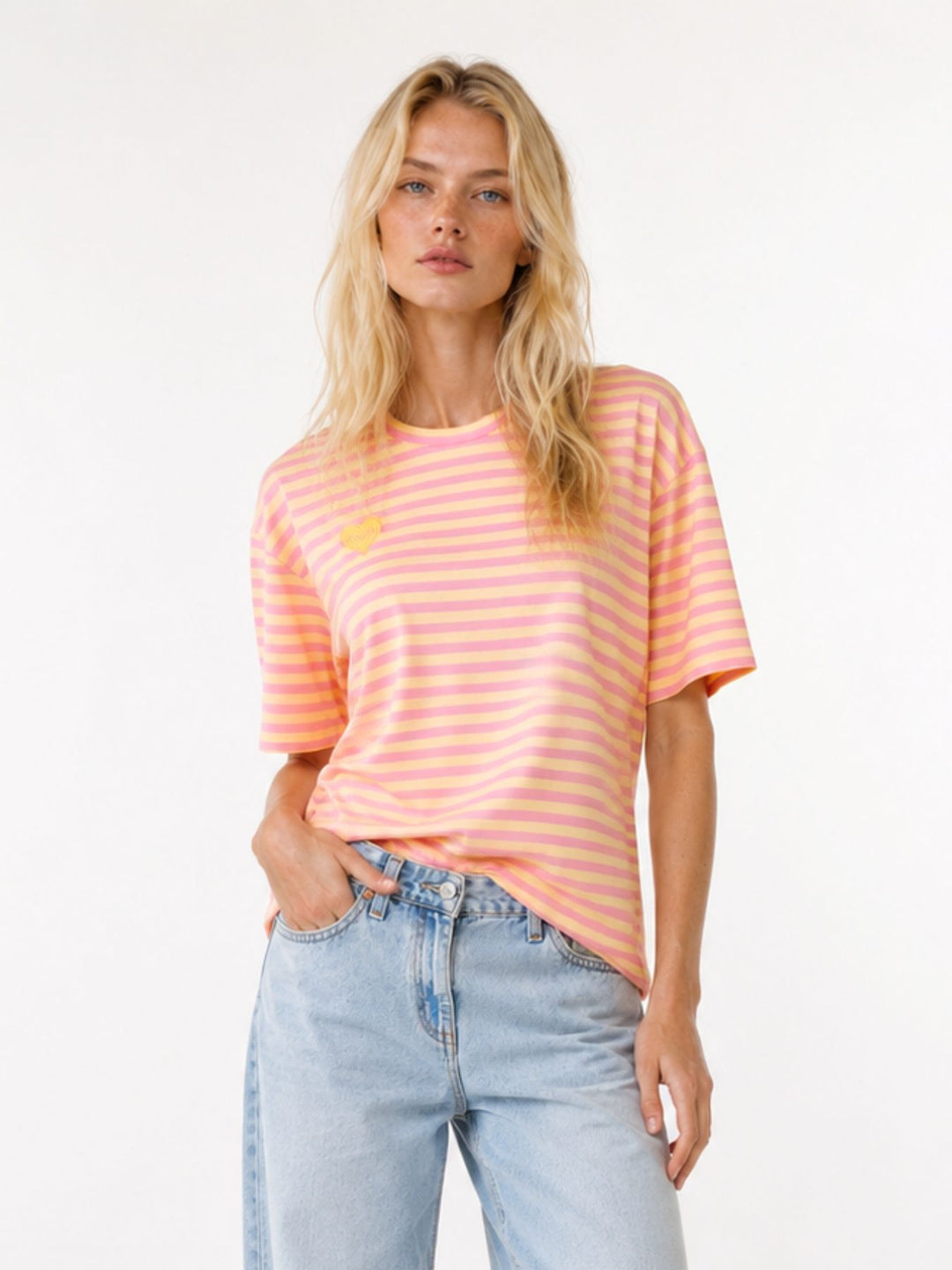 SET Damen T-Shirt Streifen Hose Uni