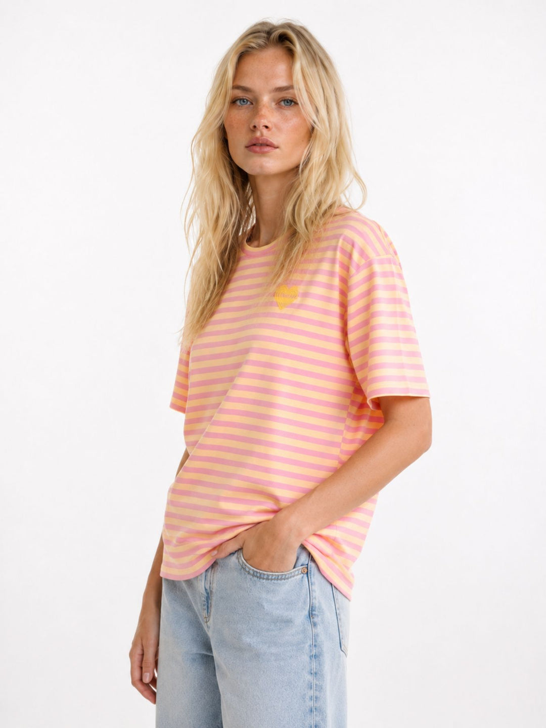 SET Damen T-Shirt Streifen Hose Uni