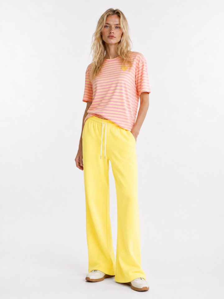 SET Damen T-Shirt Streifen Hose Uni
