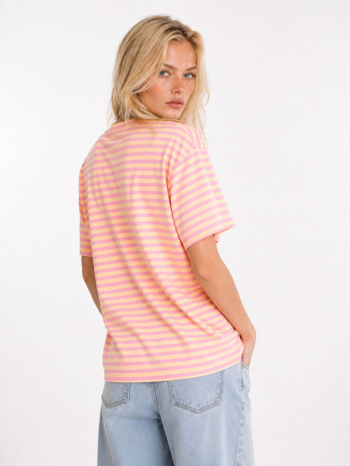 SET Damen T-Shirt Streifen Hose Uni