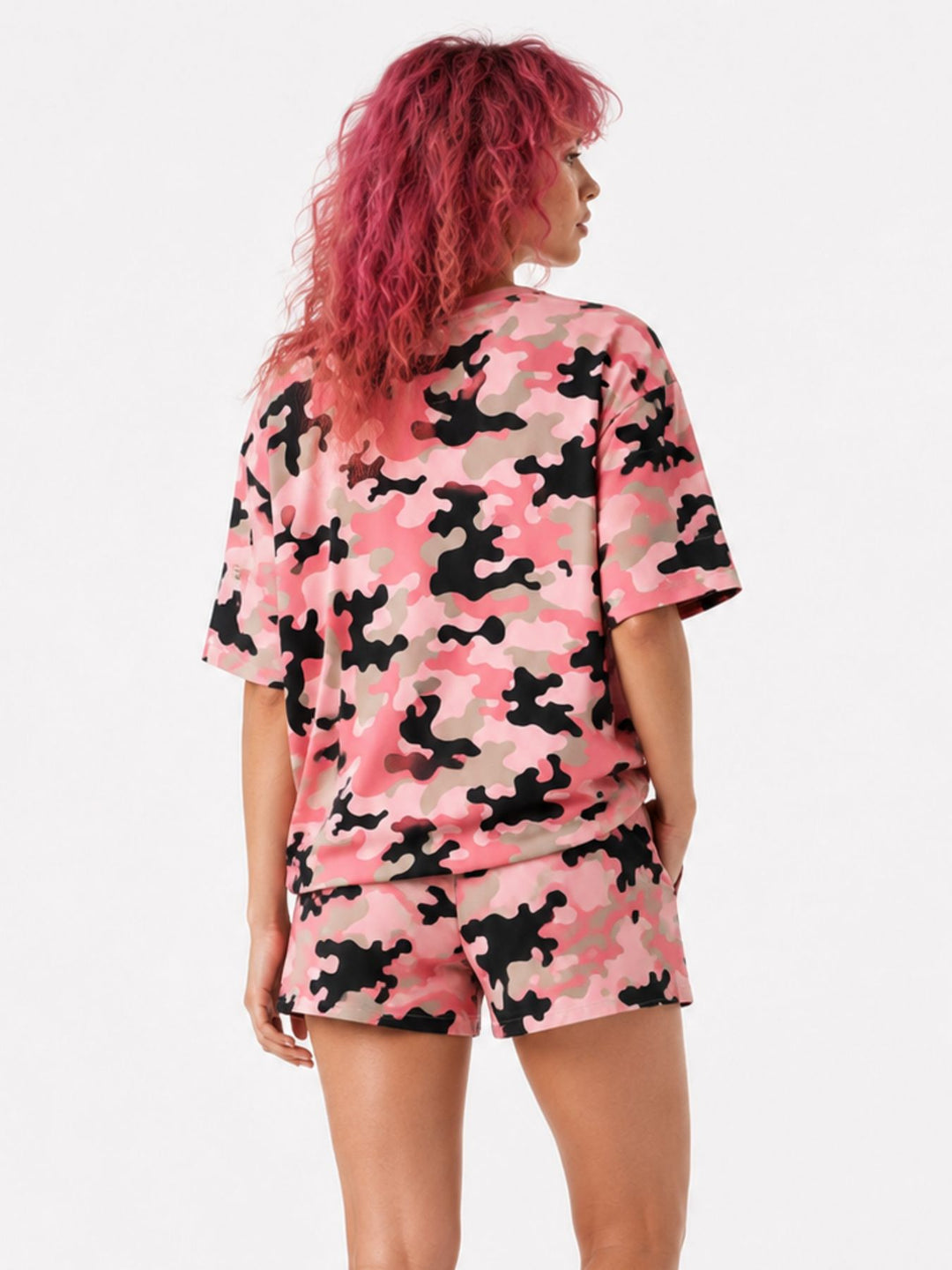 SET Damen T-Shirt und Short Camoflage