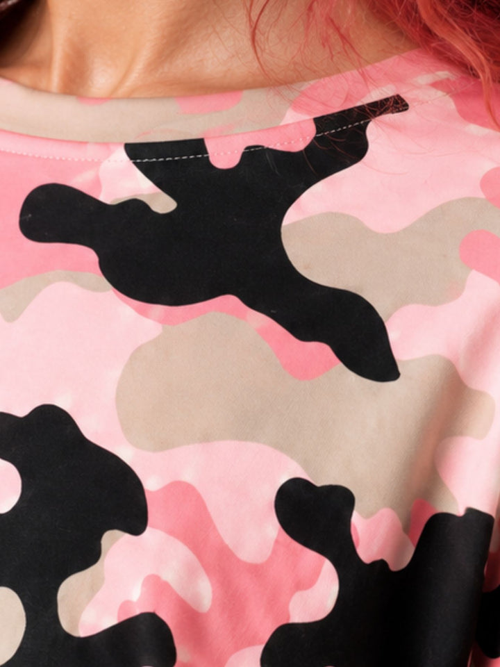 SET Damen T-Shirt und Short Camoflage