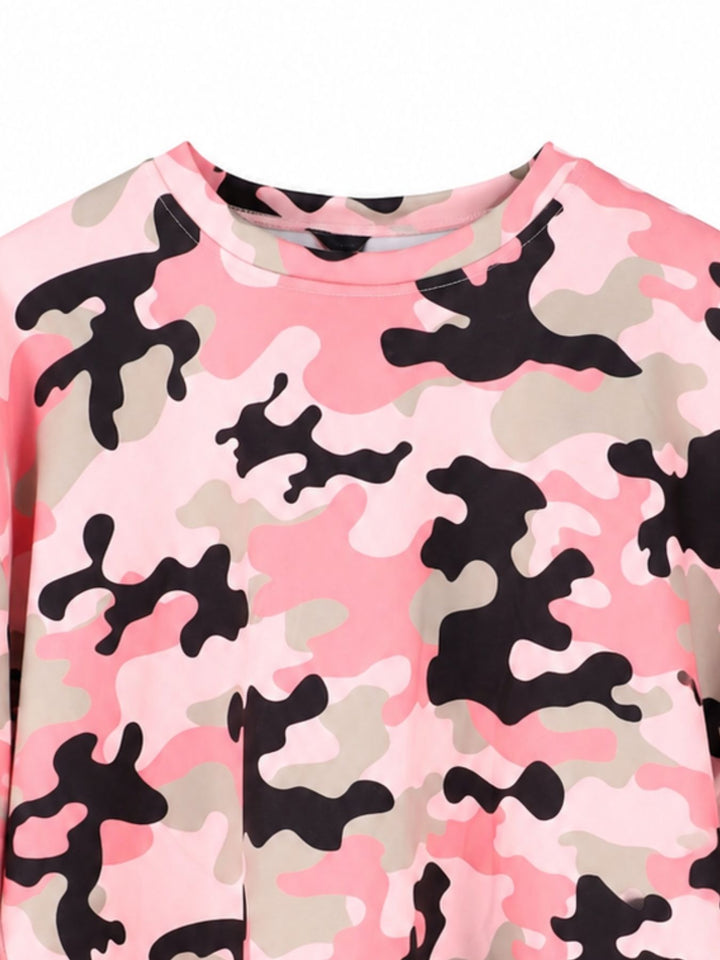 SET Damen T-Shirt und Short Camoflage