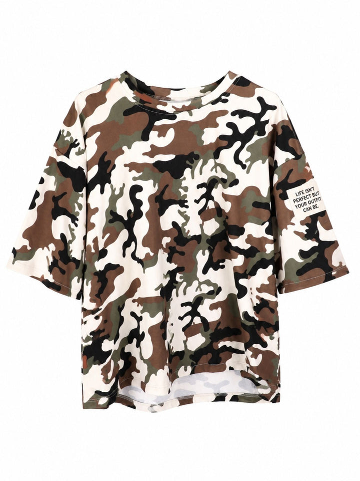 SET Damen T-Shirt und Short Camoflage