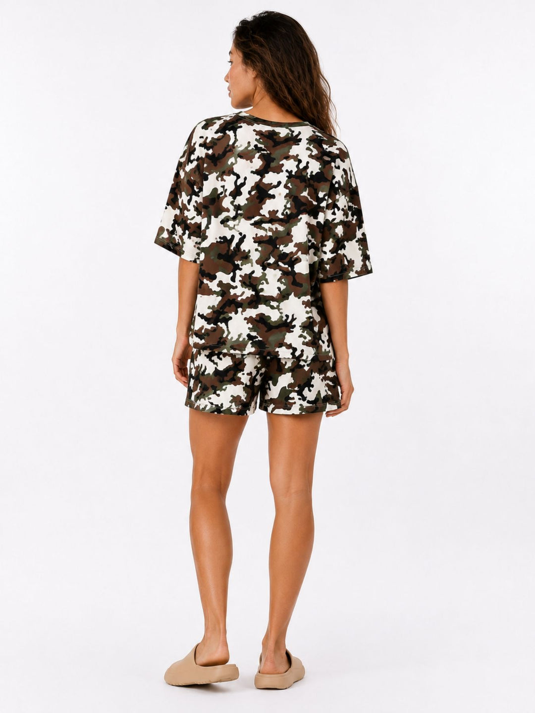 SET Damen T-Shirt und Short Camoflage