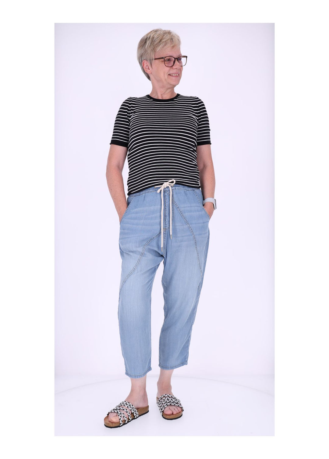 Schlupfhose Damen 7/8 Leichtdenim