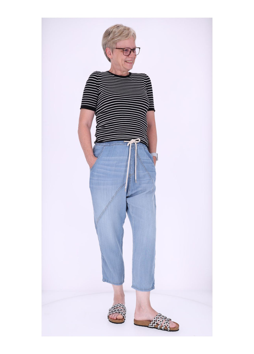 Schlupfhose Damen 7/8 Leichtdenim