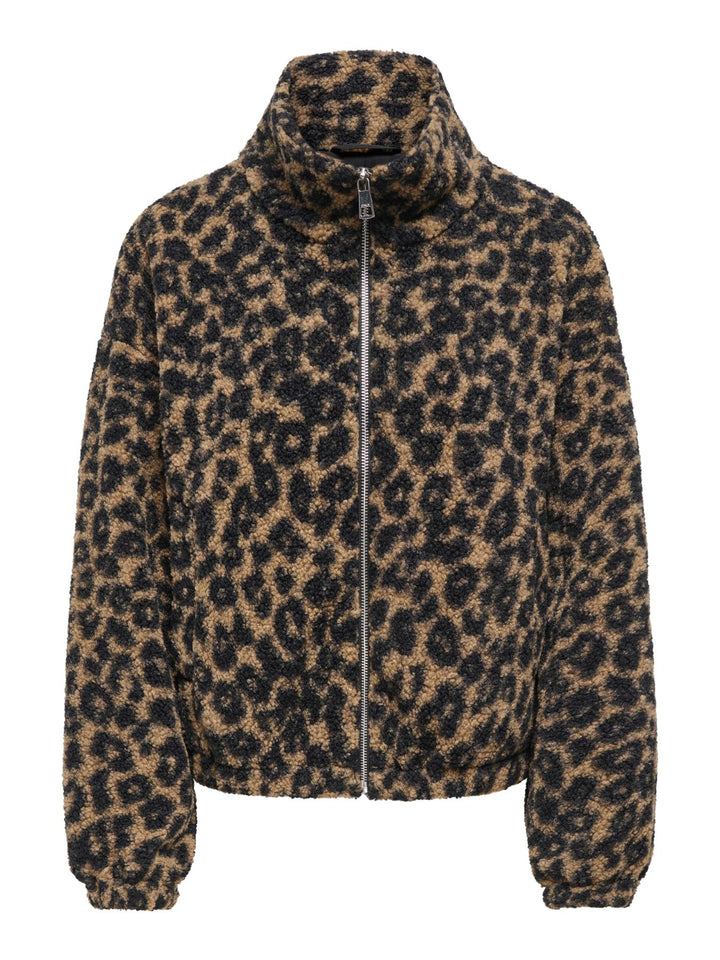 ONLTHEA TEDDY AOP JACKET CC OTW Toasted Coconut/LEO