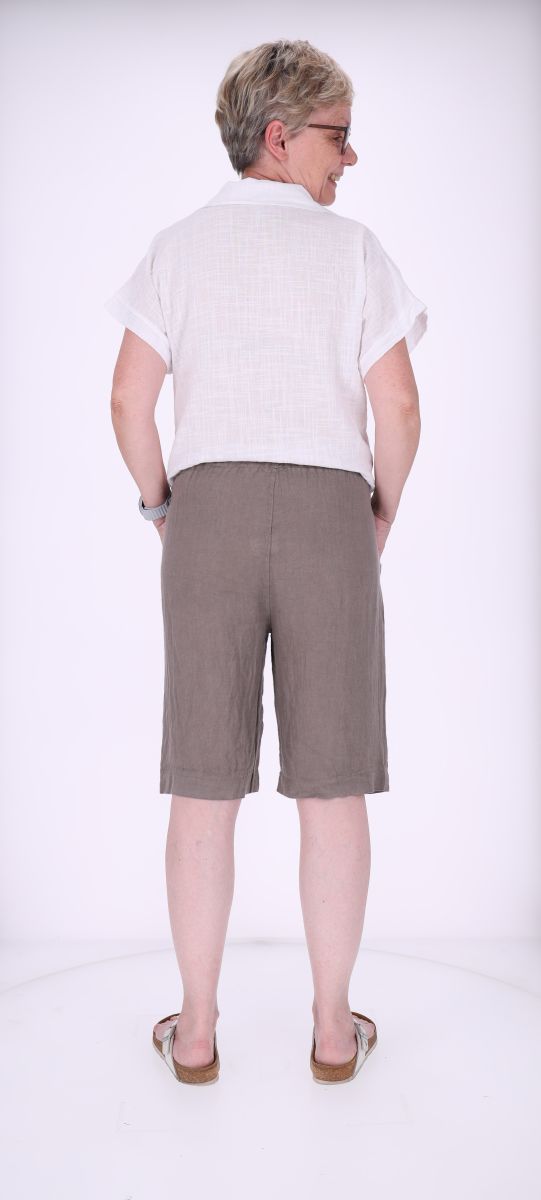 Leinenshort Damen Gummibund