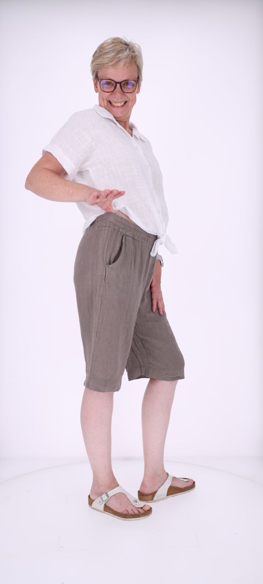 Leinenshort Damen Gummibund