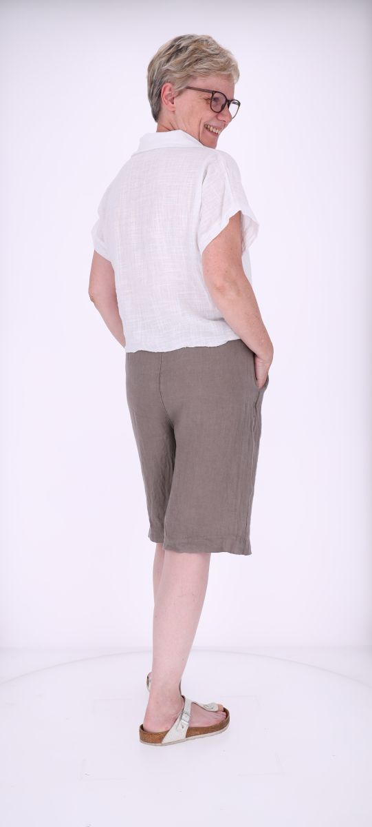 Leinenshort Damen Gummibund
