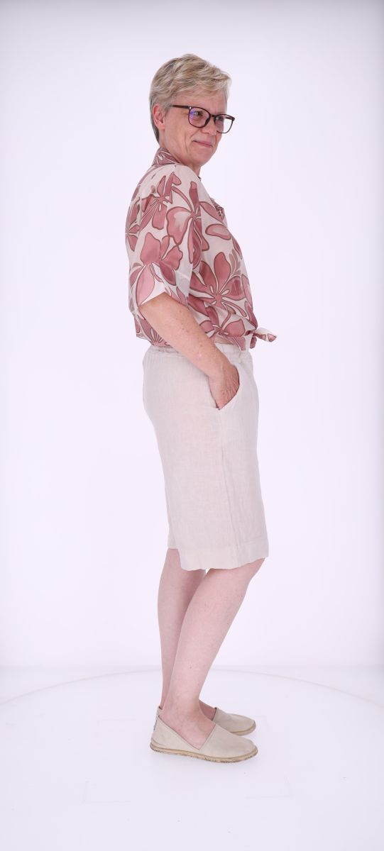 Leinenshort Damen Gummibund