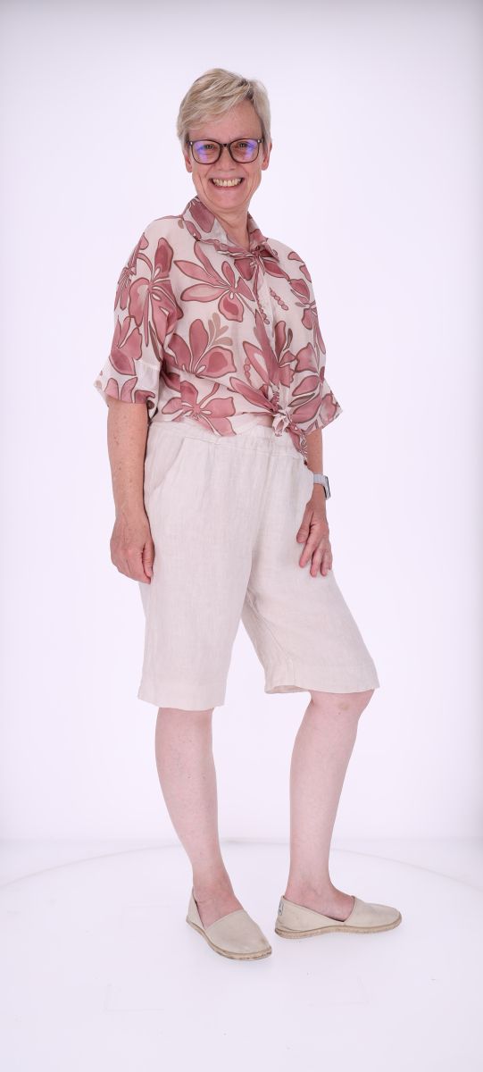 Leinenshort Damen Gummibund