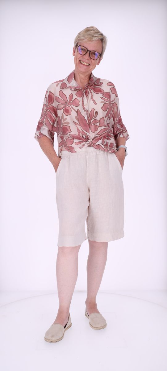 Leinenshort Damen Gummibund