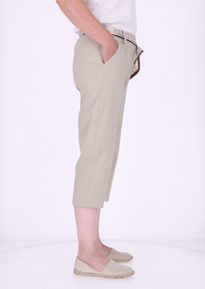 Capri Damen Viskose mit Tuchgürtel