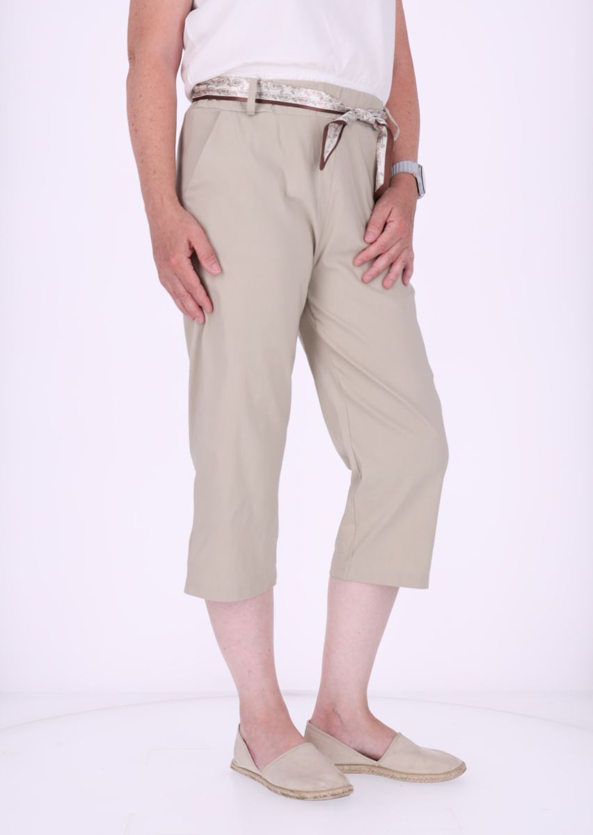 Capri Damen Viskose mit Tuchgürtel