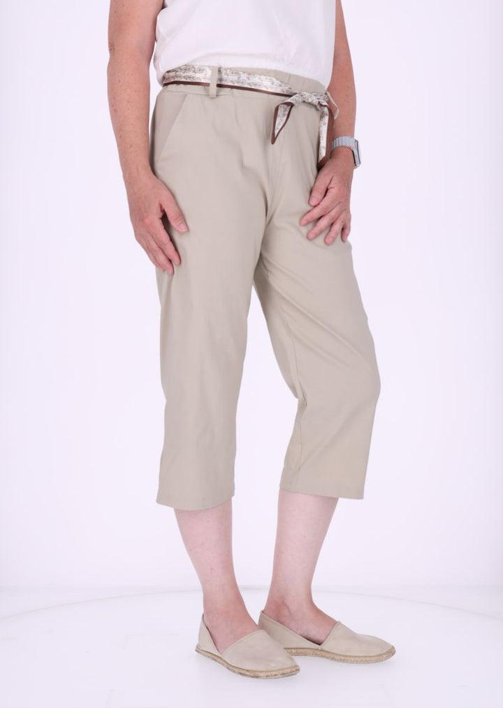 Capri Damen Viskose mit Tuchgürtel