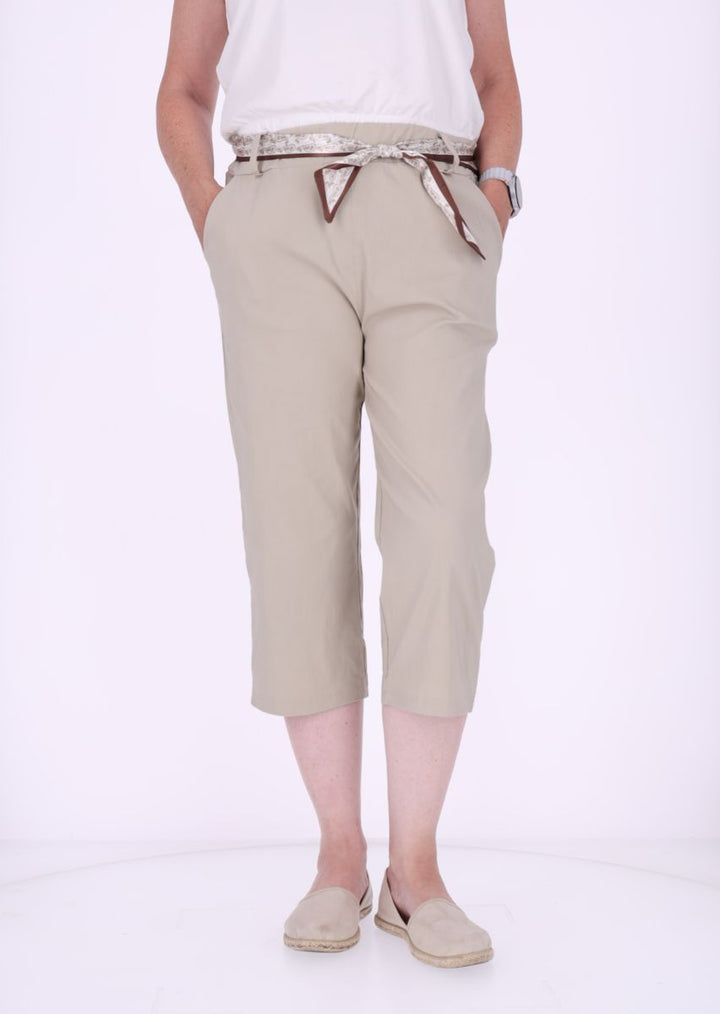 Capri Damen Viskose mit Tuchgürtel