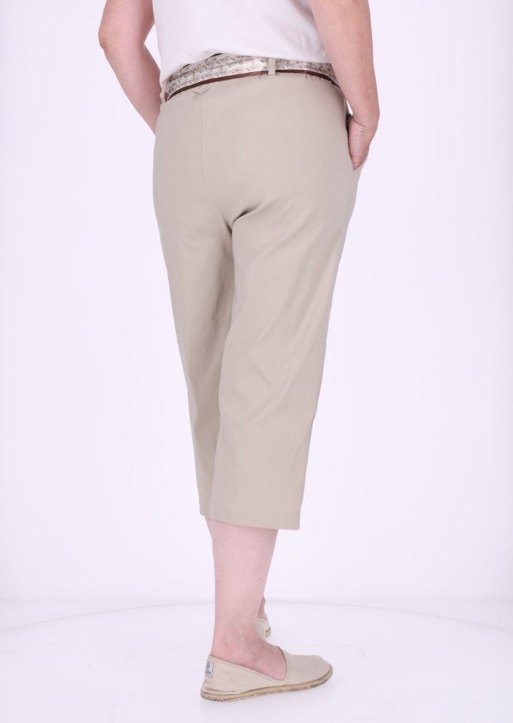 Capri Damen Viskose mit Tuchgürtel