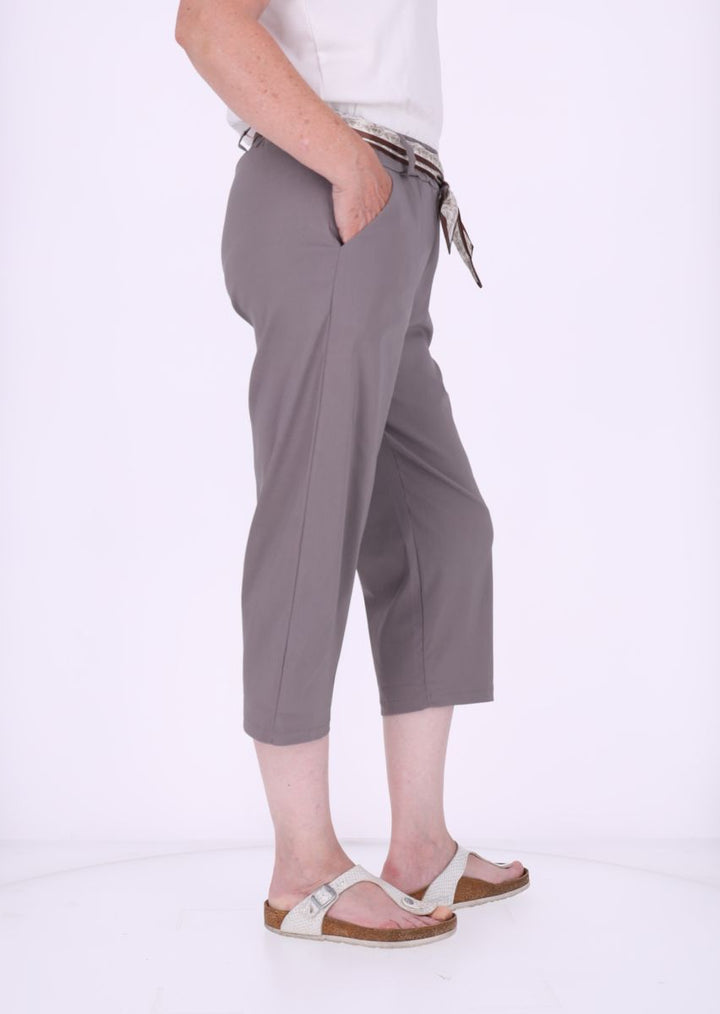 Capri Damen Viskose mit Tuchgürtel