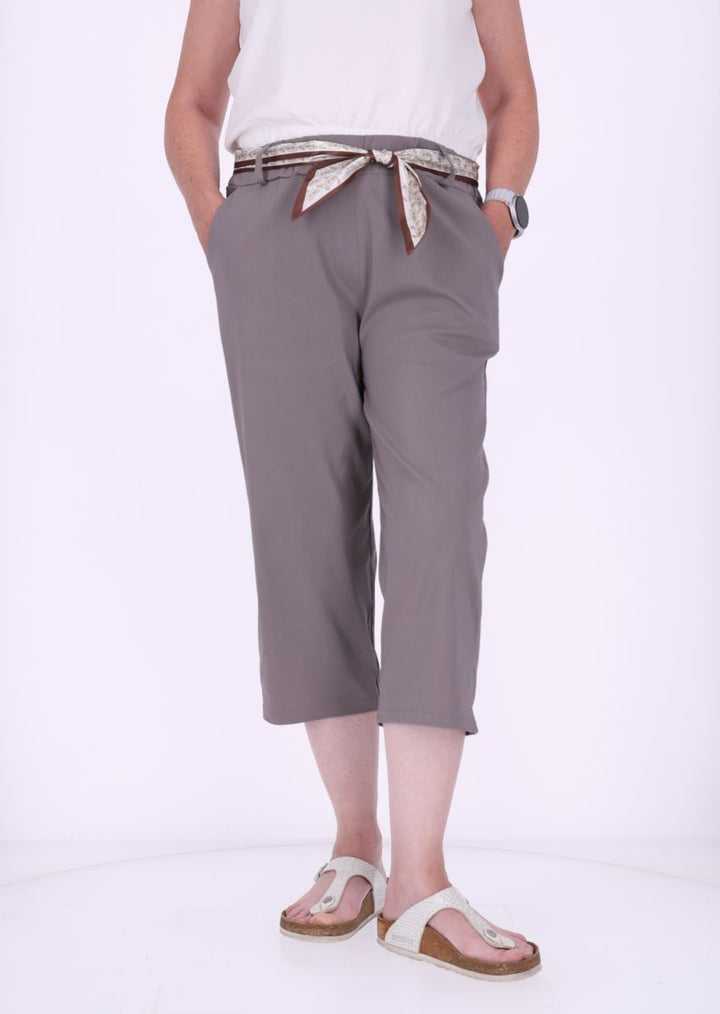 Capri Damen Viskose mit Tuchgürtel