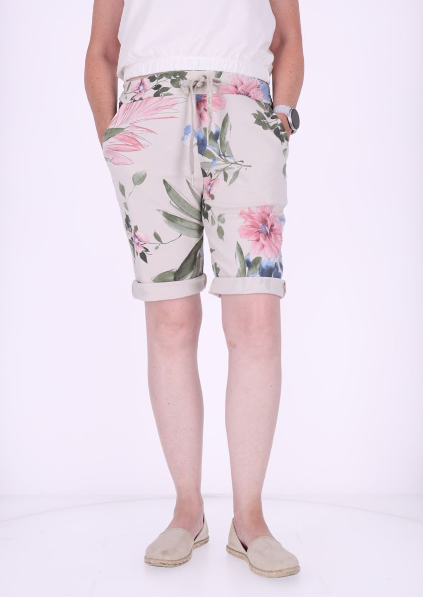Short Damen Tunnelzug AOP Blüten