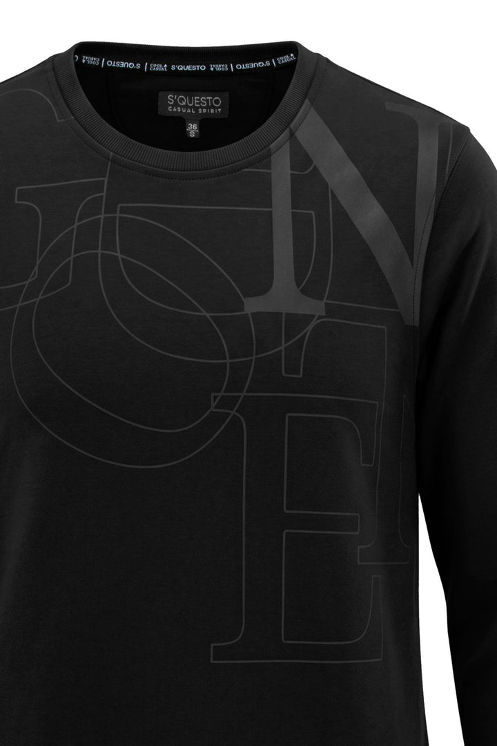 Leichtsweat Damen tonaler abstrakter Lettering Print
