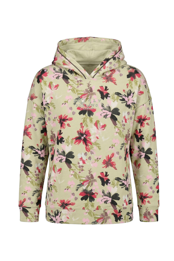 Hoodie Damen floraler Allover-Print Stickerei
