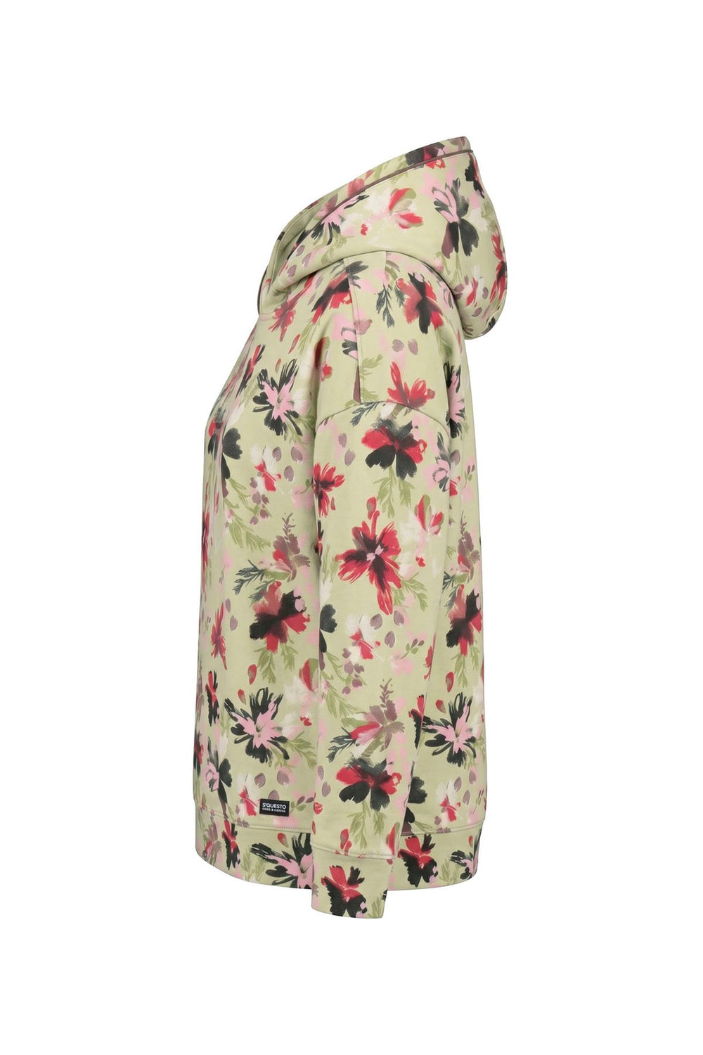 Hoodie Damen floraler Allover-Print Stickerei