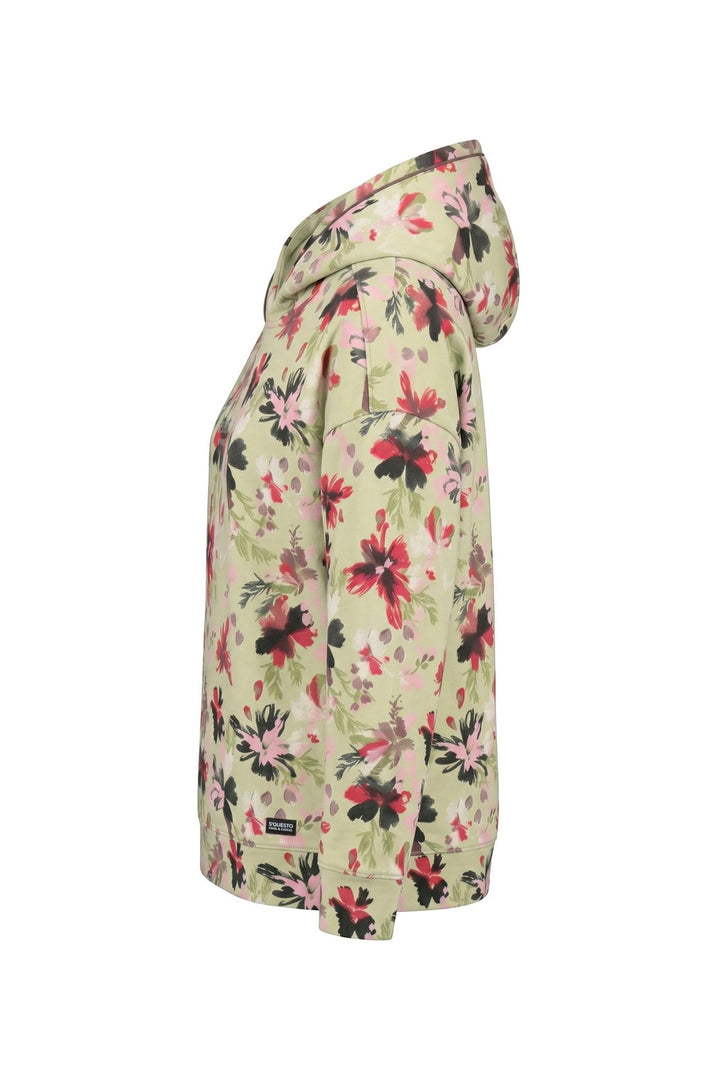 Hoodie Damen floraler Allover-Print Stickerei