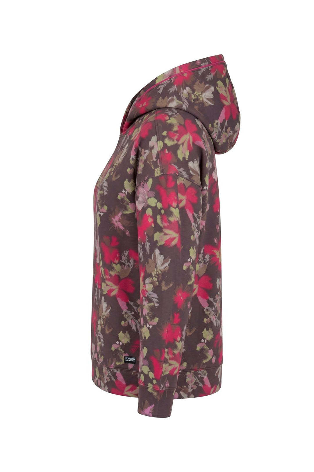 Hoodie Damen floraler Allover-Print Stickerei