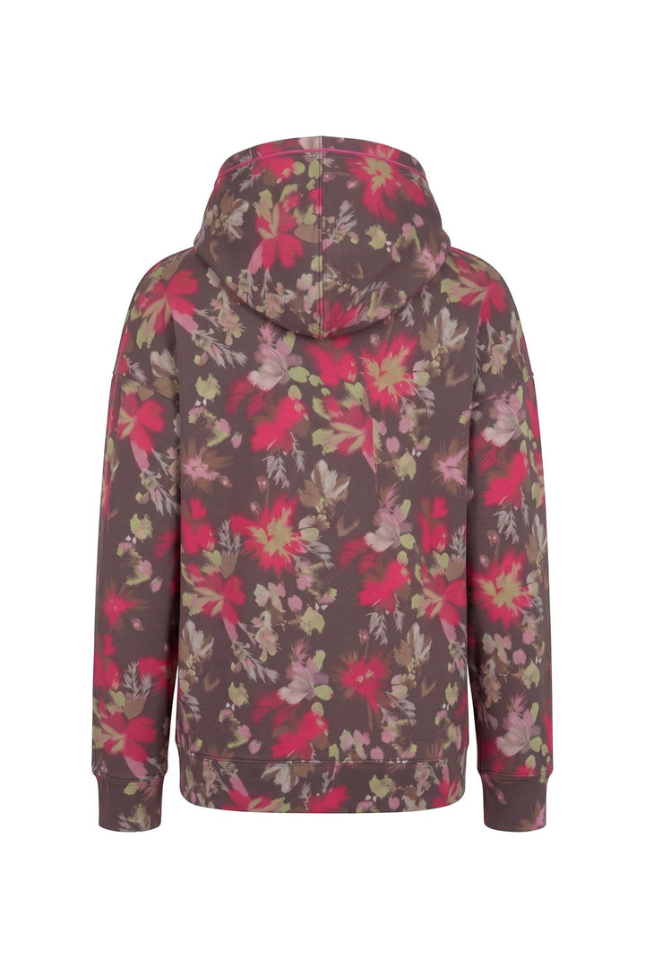 Hoodie Damen floraler Allover-Print Stickerei