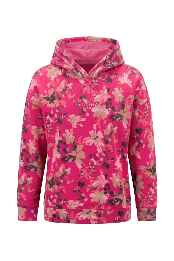 Hoodie Damen floraler Allover-Print Stickerei