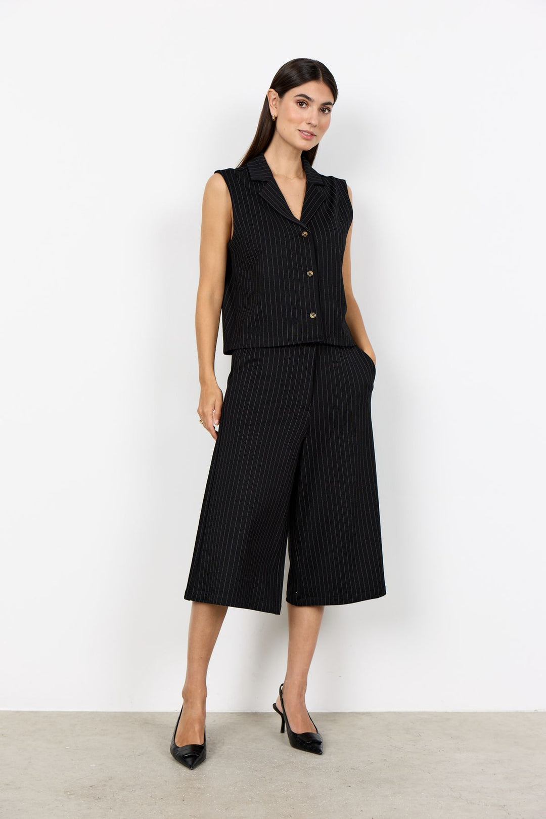 Hose 7/8 Damen Nadelstreifen