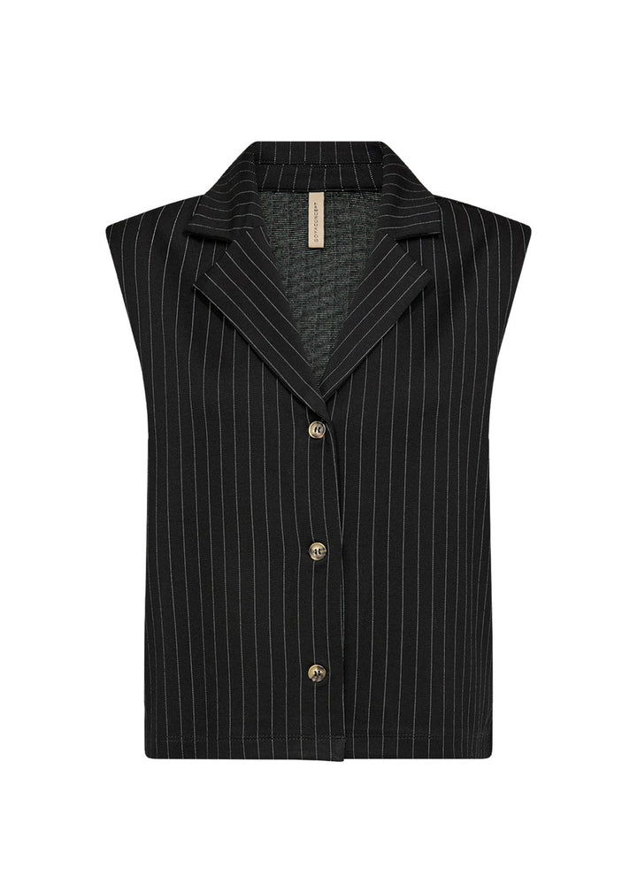 Weste Damen Nadelstreifen scharfes Revers